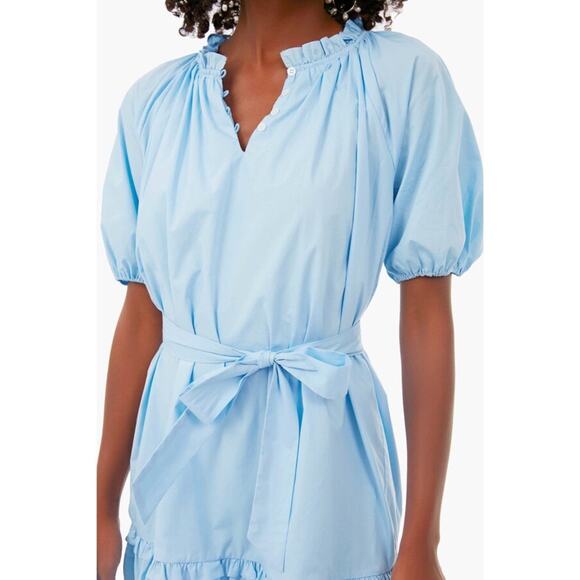Tuckernuck Hyacinth House Light Blue Mini Gwyn Dress puffy sleeves size large - Picture 4 of 14